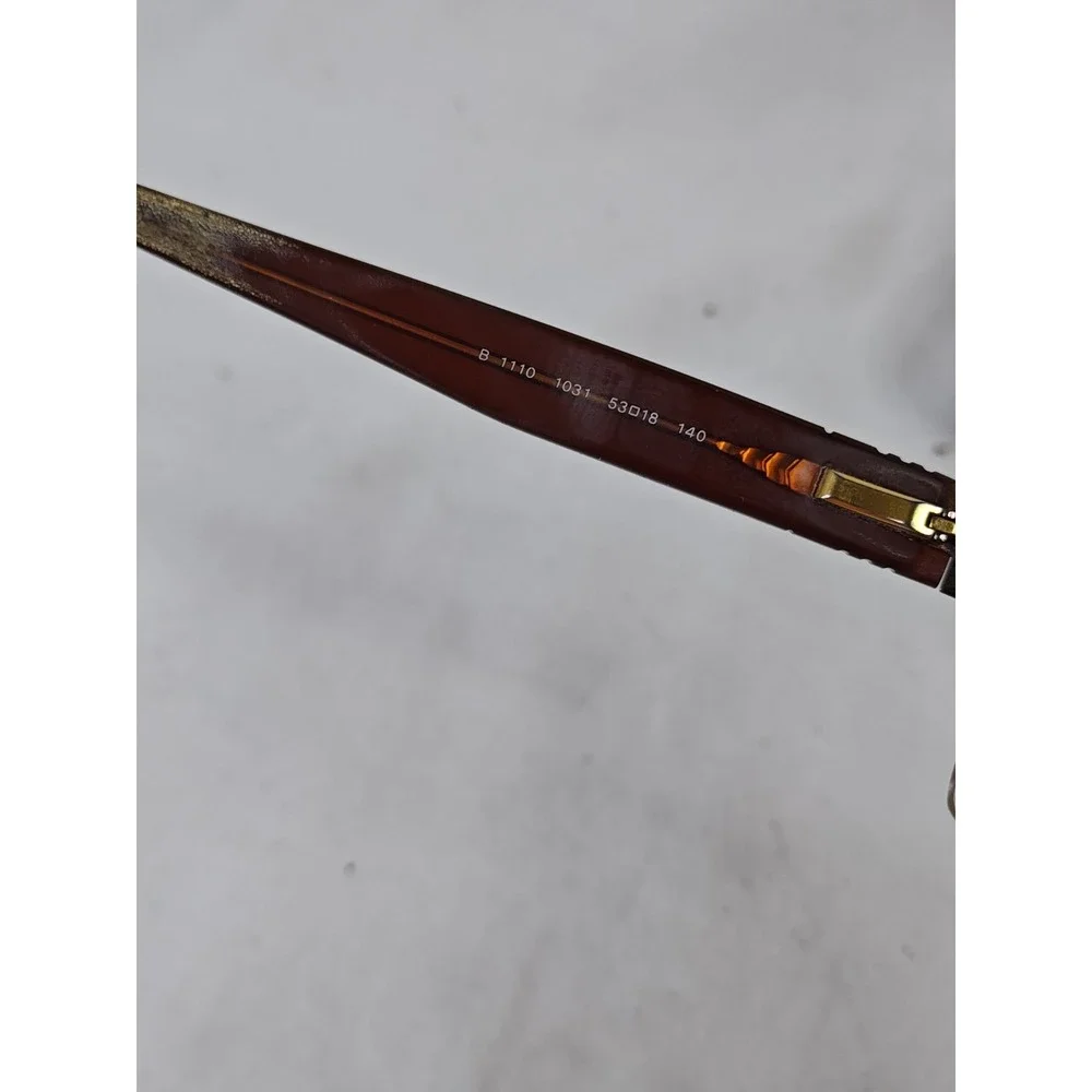 Burberry B1110 1031 Brown Metal Half Rim Eyeglasses 53-18-140 Case flaw READ!!